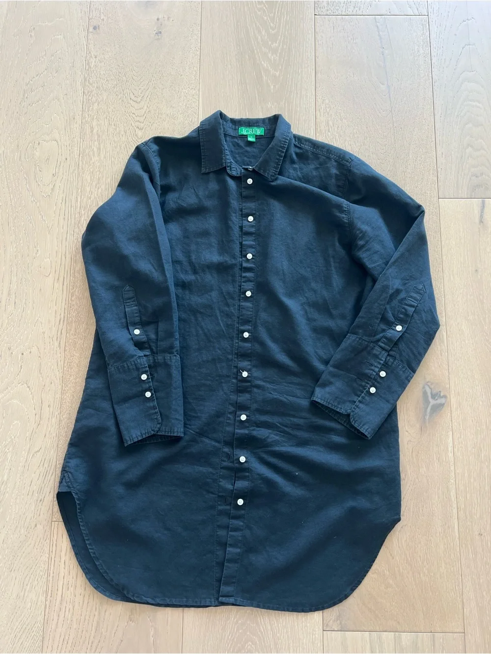 J. Crew women’s Black Button-Down Shirt Dress / Cover up size Medium